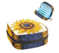 JAVENPROEQT Bolsa de almacenamiento de servilletas sanitarias portátil, bolsa de copa menstrual, bolsa femenina para almohadillas de menstruación para adolescentes, kit de tampones, girasol dibujado a
