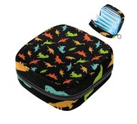JAVENPROEQT Bolsa portátil de almacenamiento de servilletas sanitarias, bolsa de copa menstrual femenina para compresas de menstruación para adolescentes, kit de primer período, dinosaurios garabatos