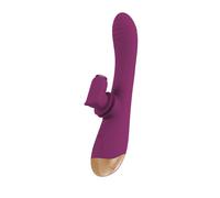 Javida 2 Function Vibrador de conejo Berry/Gold 22,3 cm