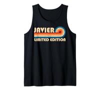 JAVIER Surname Retro Vintage 80s 90s Birthday Reunion Camiseta sin Mangas