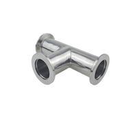 JAVJIYAI KF50 Vacuum Equal tee Stainless Steel 3 Way tee Ferrule Pipe Connector Fitting KF Flange Tri Clamp