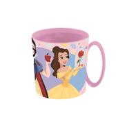 Javoli Taza de Plástico Disney Princesas, Rosa, 350 ml, Apta para Microondas, Sin BPA, Reutilizable