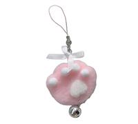 Javoryxh 1/2 Uds. Llavero Con Colgante De Felpa Para Teléfono Campana Gato Accesorio Lazo Llavero Versátil Hecho A Mano Adorno Único Para Teléfono Pata Gato Y Campana