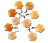 Javoryxh 10 Uds. De Colgantes Piedra con Forma Flor Amuleto Floral Piedra Natural Colores Vibrantes Conjunto Joyería Suministros Artesanía