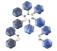 Javoryxh 10 Uds. De Colgantes Piedra con Forma Flor Amuleto Floral Piedra Natural Colores Vibrantes Conjunto Joyería Suministros Artesanía