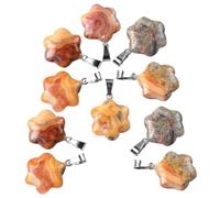 Javoryxh 10 Uds. De Colgantes Piedra con Forma Flor Amuleto Floral Piedra Natural Colores Vibrantes Conjunto Joyería Suministros Artesanía
