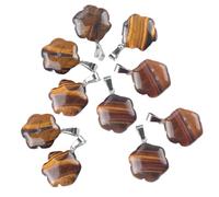 Javoryxh 10 Uds. De Colgantes Piedra con Forma Flor Amuleto Floral Piedra Natural Colores Vibrantes Conjunto Joyería Suministros Artesanía