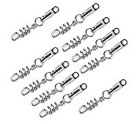 Javoryxh 10 Unids/Pack De Acero Inoxidable Velocidades Rápidas Giratorias Anillos Guía Paso Señuelos Pesca Mar Conectores Línea Caña Pieza Pesca Clip Enlace Rápido