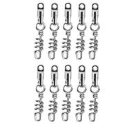 Javoryxh 10 Unids/Pack De Acero Inoxidable Velocidades Rápidas Giratorias Anillos Guía Paso Señuelos Pesca Mar Conectores Línea Caña Pieza Pesca Clip Enlace Rápido