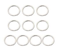 Javoryxh 10 Unids/set De Llaveros Acero Inoxidable Llaveros Metal Con Doble Anillo Llavero Colgante Plata Llavero A Granel Círculo Acero Inoxidable