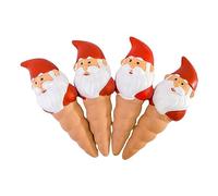 Javoryxh 4 Piezas De Picos Riego Automático Dispositivo Estacas Cerámica para Plantas Vacaciones Estacas En Forma Papá Noel Picos para Interiores Y Exteriores Bebedero Terracota Bebedero