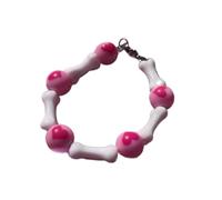 Javoryxh Cadena de muñeca con cuentas de corazón y hueso con longitud ajustable, cadena de muñeca para uso casual y de fiesta