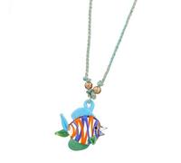 Javoryxh Collar con colgante de cristal de pez, cadena ajustable, collar único de peces, textura de vidrio para uso casual o formal