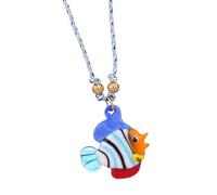 Javoryxh Collar con colgante de cristal de pez, cadena ajustable, collar único de peces, textura de vidrio para uso casual o formal