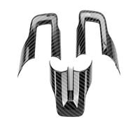 Javoryxh Compatible para Propietarios De Vehículos Fibra Carbono Auto Cubierta del Panel Volante Decoración Embellecedores Accesorios Adhesivos para Marco Etiqueta Engomada Duradera Botón
