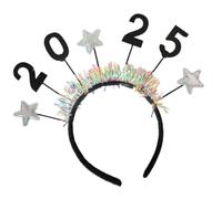 Javoryxh Diadema brillante de Año Nuevo 2025 con purpurina dorada para cuenta regresiva de Año Nuevo y fiestas de Navidad