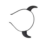 Javoryxh Diadema de cuerno de diablo en polvo brillante para fiestas, reuniones, cosplay, diadema de pelo serie oscura, accesorio para disfraz