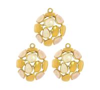 Javoryxh Juego De 3 Colgantes Acero Inoxidable Resistente con Diseño Girasoles Y Estrellas Mar Suministros para Manualidades Joyería para Mujer Regalo Collar Artesanal con Esmalte Y Gota