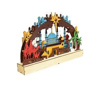 Javoryxh Lámpara De LED Madera Única Adorno Luz Vela LED Decoración Artesanal Artesanía para Festivales Y Fiestas Eid Adornos para Hogar