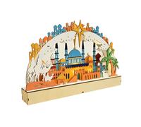 Javoryxh Lámpara De LED Madera Única Adorno Luz Vela LED Decoración Artesanal Artesanía para Festivales Y Fiestas Eid Adornos para Hogar