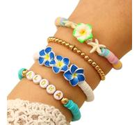 Javoryxh Pulsera Hecha A Mano De Estrellas Mar Y Plumeria con Belleza Natural para Mujeres Que Buscan Estilos Únicos