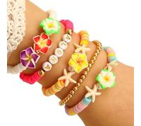 Javoryxh Pulsera Hecha A Mano De Estrellas Mar Y Plumeria con Belleza Natural para Mujeres Que Buscan Estilos Únicos