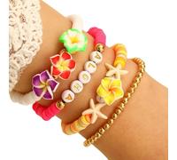 Javoryxh Pulsera Hecha A Mano De Estrellas Mar Y Plumeria con Belleza Natural para Mujeres Que Buscan Estilos Únicos