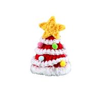 Javoryxh Sombrero De Fiesta Navidad Hecho A Mano para Mascotas Babero Sombrero Papá Noel para Perros Pequeños Gatos Gatitos Traje Vacaciones Accesorios Cosplay Accesorios Navidad