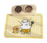 Javoryxh Tapete Reutilizable para Comida De Perro con Revestimiento Impermeable Almohadilla Alimentación con Patrón Dibujos Animados para Viaje Mantel Individual Resistente A Arañazos Tapete PVC