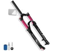 JAVPTAV 26/27,5/29, recorrido del muelle, 140 mm, horquilla delantera para bicicleta de montaña con suspensión neumática, 1 1/8 tubo recto/cónico QR 9 mm XC AM horquilla de bicicleta con ajuste de