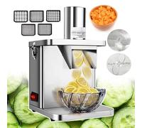 JAVPTAV Cortador de Vegetales eléctrico Comercial - Potente procesador de Alimentos de 250W para Cebolla, Papa y más - Máquina de Corte automático con Redes de Cuchillos de Cubo y Cuchillas de Corte