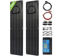 JAVPTAV Kit de Panel Solar monocristalino Flexible con Controlador 40A para RV, Caravana, Fuente de alimentación de Barco