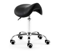 JAVPTAV Taburete Profesional con Ruedas de Cuero sintético, Taburete Elevador, Taburete Giratorio Ajustable, Capacidad de Carga de 150 kg.(Black)