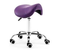 JAVPTAV Taburete Profesional con Ruedas de Cuero sintético, Taburete Elevador, Taburete Giratorio Ajustable, Capacidad de Carga de 150 kg.(Purple)