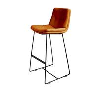 JAVPTAV Taburetes de Bar de Cocina, taburetes de Bar Modernos for Isla de Cocina, sillas de Bar de Cuero con reposapiés y Respaldo ergonómico, taburetes de Bar de Altura de mostrador for Pub(Orange)