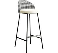 JAVPTAV Taburetes de Bar de Cuero sintético con Respaldo bajo y reposapiés, Silla Alta for Isla de Cocina, 26/30 Pulgadas(White-1ps,74cm)