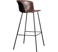 JAVPTAV Taburetes de Bar de Piel sintética, taburetes de Desayuno, sillas Altas de Bar for Isla de Cocina, Pub o Sala de Estar, Capacidad de 150 kg(Brown-1ps,75CM)