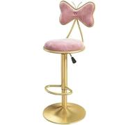 JAVPTAV Taburetes giratorios de Altura de mostrador, sillas de Comedor, sillas de Bar de Terciopelo con Respaldo Curvo, for Isla de Cocina, taburetes de Bar con Altura Ajustable.(Pink-1ps)
