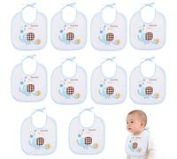 JAWAI 10 Piezas Baberos Impermeables, Baberos Bebé Impermeables de Algodón, Baberos para Recién, Apto para Bebés Varones, Bebés Mujeres y Niños Pequeños, Impermeable y Resistente a Las Manchas