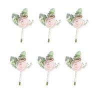 JAWAI 6 Pieza Ramilletes Bodas, Novio Ramillete de Rosa, Rose Boutonniere, Boda Boutonniere y Flor de Boda, Decoración de Traje, para Bodas, Banquetes de Compromiso, Cenas Oficiales y Otras Fiestas