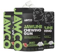 JAWCKO Goma de mascar ultrarresistente con línea de mandíbula | Consigue una mandíbula más fuerte y cuadrada | Goma dura de entrenamiento de mandíbula de sandía | Fuerza 15X | Cincel, esculpe y