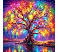 Jawecci Árbol De La Vida Diamond Painting Kit Completo, Árbol Cuadro Diamantes Adultos DIY Cristal 5D Pintura De Diamante Painting Para Decoración De Pared Del Hogar 30X30cm