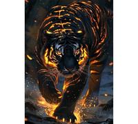 Jawecci Diamond Painting Tigre Kit, 5D Animales Diamond Pintura Cuadros Brillantes DIY para Adultos y Niños, Completo Diamante Painting Decoración Hogar 30x40cm