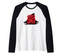 Jaws 50th Anniversary Fear in Red and Black Camiseta Manga Raglan