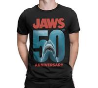 Jaws 50th Anniversary Film T-Shirt Round Neck Horror Movie tee Shirt Short Sleeve Clothing Plus