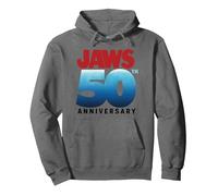 Jaws 50th Anniversary Logo Gradient Sudadera con Capucha, Unisex para Adultos, Asfalto, M