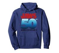 Jaws 50th Anniversary Logo Gradient Sudadera con Capucha, Unisex para Adultos, Azul Marino, M
