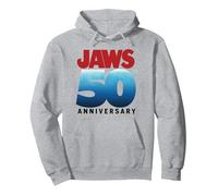 Jaws 50th Anniversary Logo Gradient Sudadera con Capucha, Unisex para Adultos, Gris Jaspeado, L