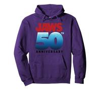Jaws 50th Anniversary Logo Gradient Sudadera con Capucha, Unisex para Adultos, Morado, L