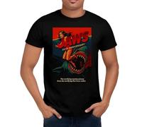 Jaws 70s Pin Up T-Shirt Cool Retro Movie Film tee Gift Xmas